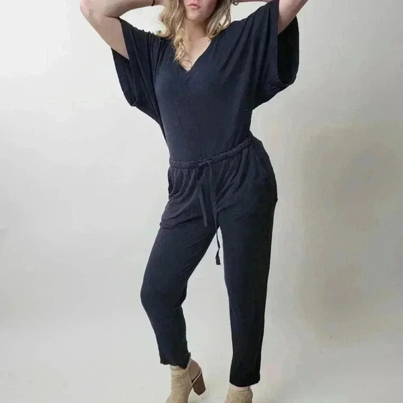 NWOT J. Crew Navy Blue V-neck Jumpsuit - 4 - Picture 5 of 8